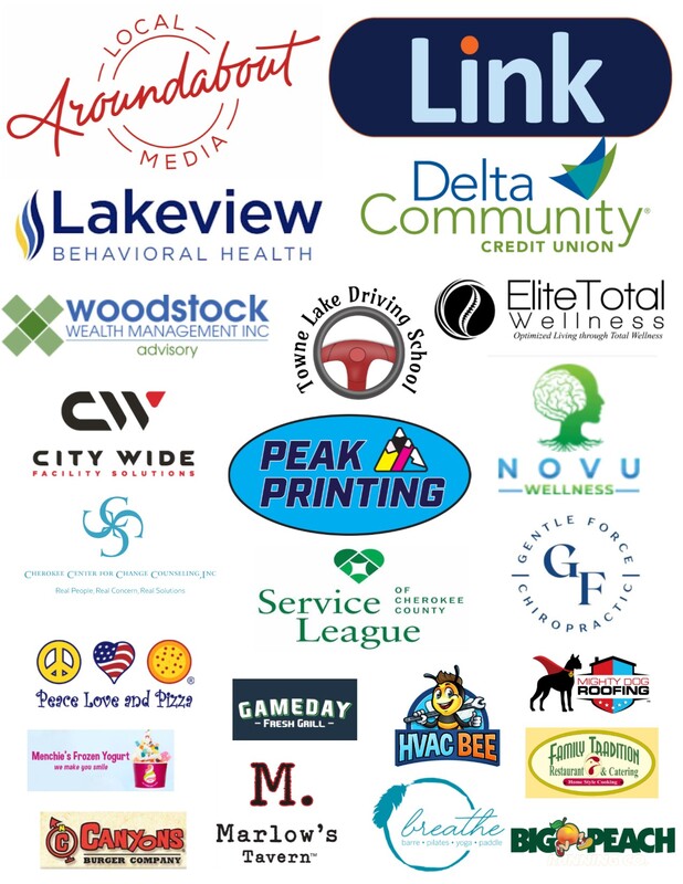 2023 LoveLikeReed 5K Sponsors: Aroundabout Local Media, Link, Lakeview Behavioral Health, Delta Community Credit Union, Woodstock Wealth Management, Towne Lake Driving School, Elite Total Wellness, City Wide Facility Solutions, Peak Printing, NOVU Wellness, Cherokee Center for Change Counseling, Service League of Cherokee County, Gentle Force Chiropractic, Peace Love and Pizza, Gameday Fresh Grill, HVAC Bee, Mighty Dog Roofing, Family Tradition Restaurant, Menchie's Frozen Yogurt, Marlow's Tavern, Breathe, Big Peach, Canyons Burger Company